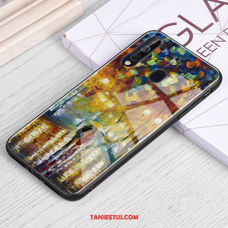 Etui Samsung Galaxy A60 Szkło Obraz Olejny Niebieski, Futerał Samsung Galaxy A60 Tendencja Gwiaździsty Telefon Komórkowy