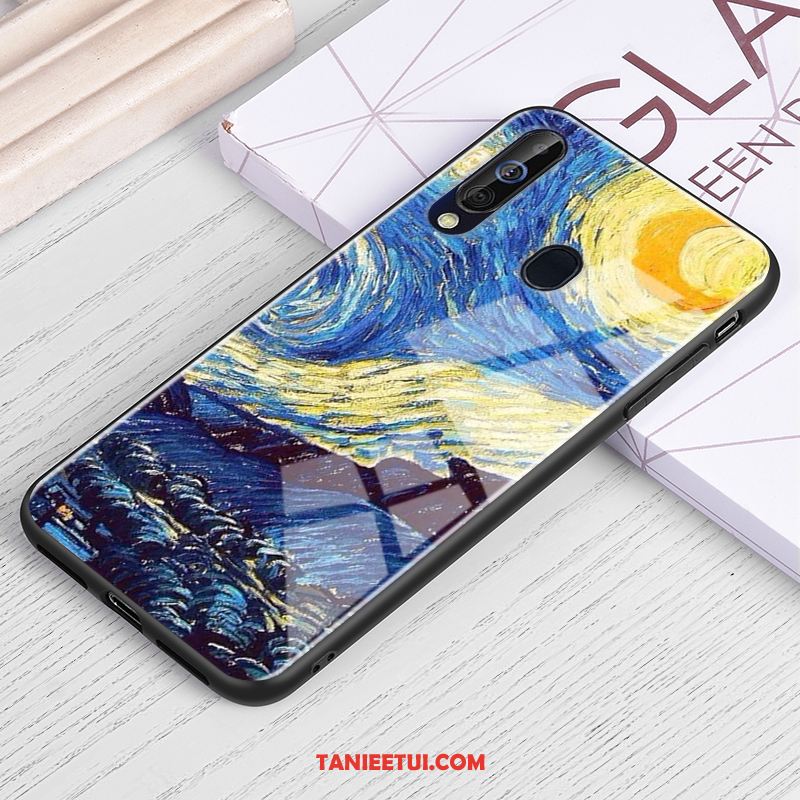 Etui Samsung Galaxy A60 Szkło Obraz Olejny Niebieski, Futerał Samsung Galaxy A60 Tendencja Gwiaździsty Telefon Komórkowy