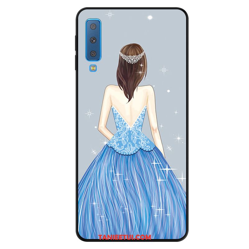 Etui Samsung Galaxy A7 2018 Gazy Niebieski Anti-fall, Obudowa Samsung Galaxy A7 2018 Ochraniacz Gwiazda Telefon Komórkowy