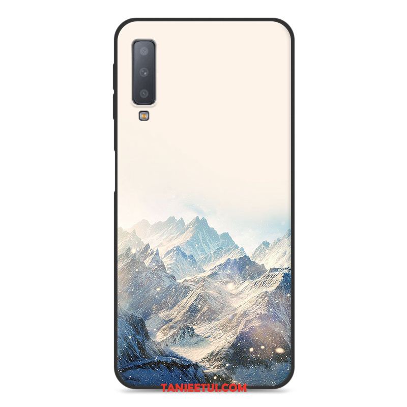 Etui Samsung Galaxy A7 2018 Gwiazda Bogactwo Kotek, Futerał Samsung Galaxy A7 2018 Niebieski Kreskówka Silikonowe