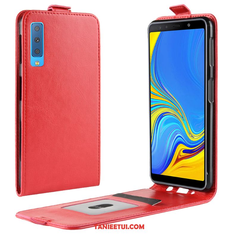 Etui Samsung Galaxy A7 2018 Karta Telefon Komórkowy Skórzany Futerał, Pokrowce Samsung Galaxy A7 2018 Gwiazda Brązowy Wzór