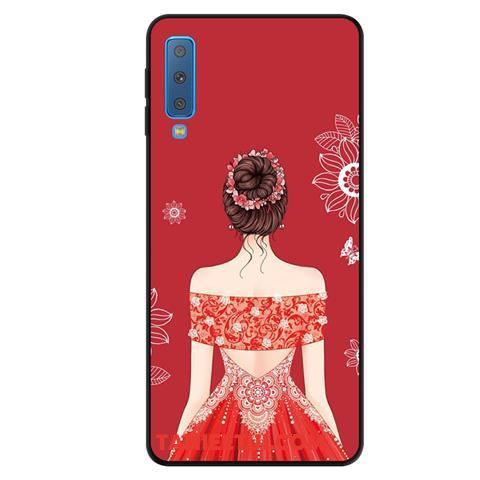 Etui Samsung Galaxy A7 2018 Nubuku Piękno Miękki, Pokrowce Samsung Galaxy A7 2018 Gwiazda Ochraniacz Niebieski