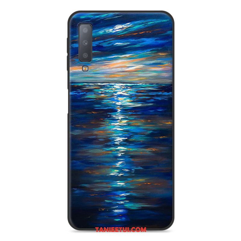 Etui Samsung Galaxy A7 2018 Ochraniacz Niebieski Gwiazda, Pokrowce Samsung Galaxy A7 2018 Miękki Silikonowe Anti-fall