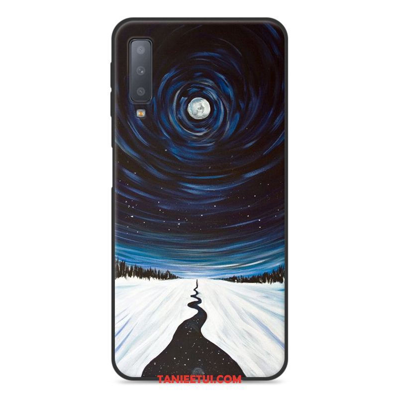 Etui Samsung Galaxy A7 2018 Ochraniacz Niebieski Gwiazda, Pokrowce Samsung Galaxy A7 2018 Miękki Silikonowe Anti-fall