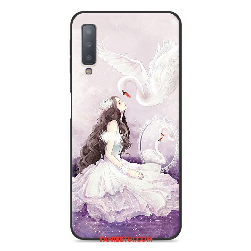 Etui Samsung Galaxy A7 2018 Ochraniacz Niebieski Gwiazda, Pokrowce Samsung Galaxy A7 2018 Miękki Silikonowe Anti-fall