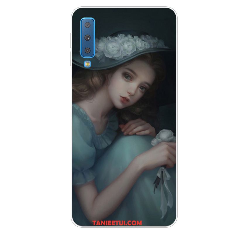 Etui Samsung Galaxy A7 2018 Sztuka Miękki Niebieski, Futerał Samsung Galaxy A7 2018 Wiszące Ozdoby Gwiazda Osobowość