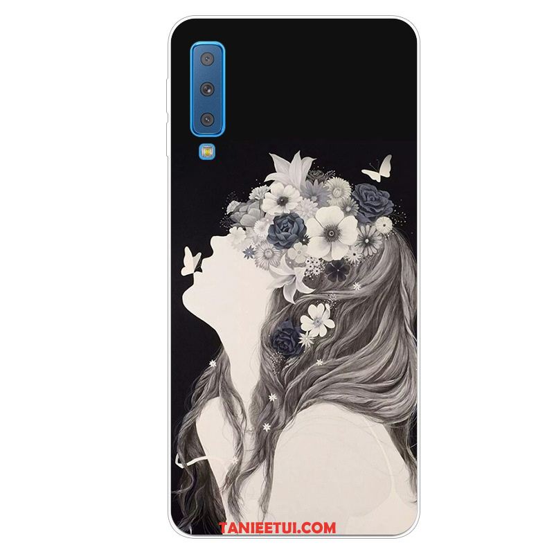 Etui Samsung Galaxy A7 2018 Sztuka Miękki Niebieski, Futerał Samsung Galaxy A7 2018 Wiszące Ozdoby Gwiazda Osobowość