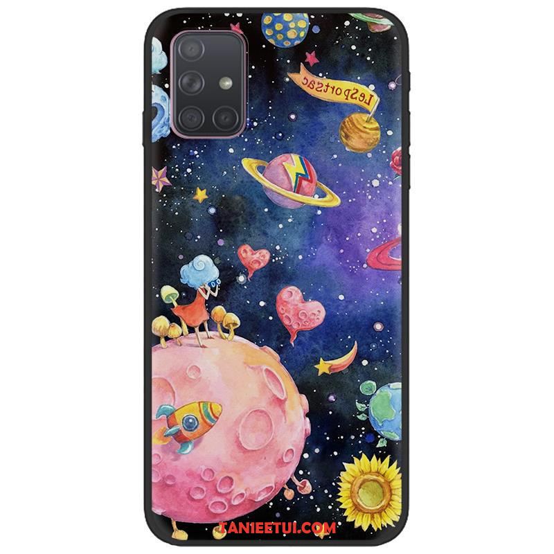 Etui Samsung Galaxy A71 Pu Kreskówka Czarny, Futerał Samsung Galaxy A71 Miękki Tendencja Gwiazda