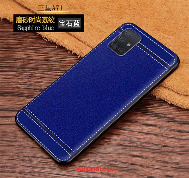 Etui Samsung Galaxy A71 Telefon Komórkowy Anti-fall Nubuku, Obudowa Samsung Galaxy A71 Biznes Ochraniacz Litchi