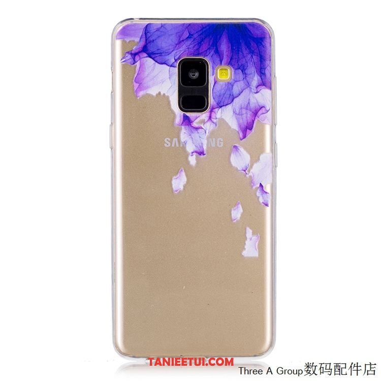 Etui Samsung Galaxy A8 2018 All Inclusive Silikonowe Miękki, Obudowa Samsung Galaxy A8 2018 Przezroczysty Niebieski Telefon Komórkowy