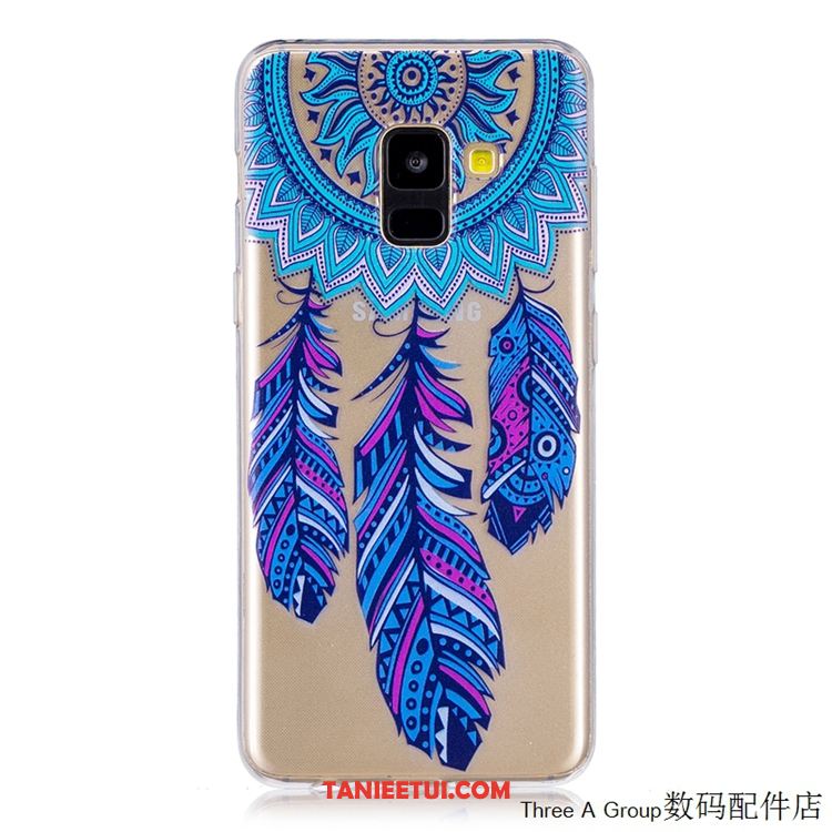 Etui Samsung Galaxy A8 2018 All Inclusive Silikonowe Miękki, Obudowa Samsung Galaxy A8 2018 Przezroczysty Niebieski Telefon Komórkowy