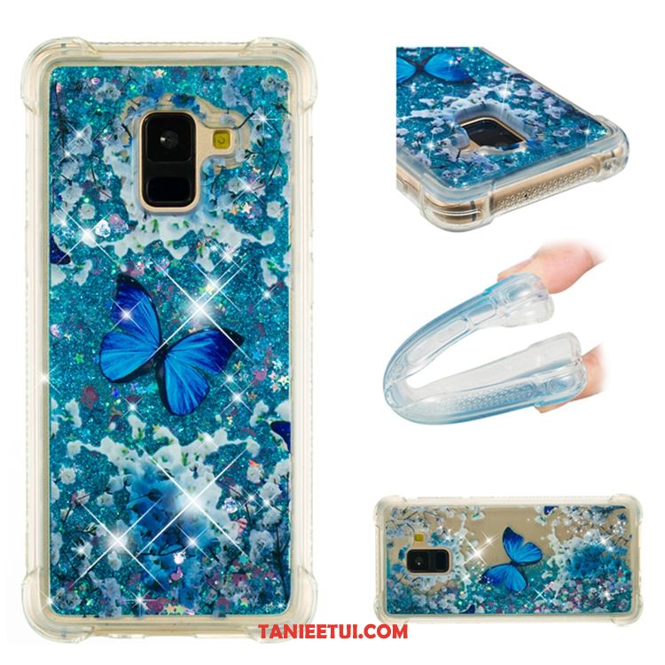 Etui Samsung Galaxy A8 2018 Anti-fall Zielony Miękki, Futerał Samsung Galaxy A8 2018 Quicksand Gwiazda Liquid