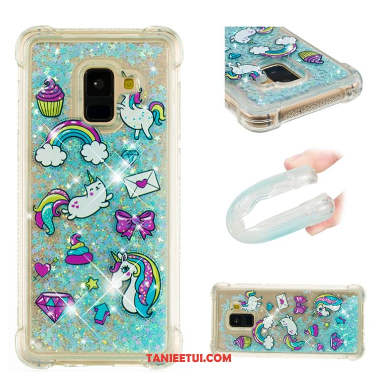 Etui Samsung Galaxy A8 2018 Anti-fall Zielony Miękki, Futerał Samsung Galaxy A8 2018 Quicksand Gwiazda Liquid