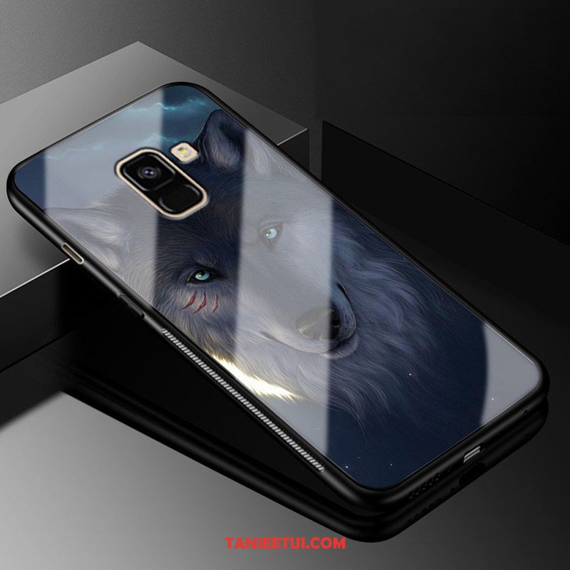 Etui Samsung Galaxy A8 2018 Ochraniacz Gwiazda Szkło, Obudowa Samsung Galaxy A8 2018 Telefon Komórkowy Osobowość Czarny