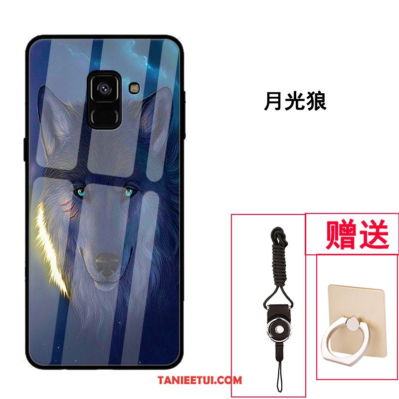 Etui Samsung Galaxy A8 2018 Ochraniacz Wzór Gwiazda, Obudowa Samsung Galaxy A8 2018 Dostosowane Czerwony Szkło