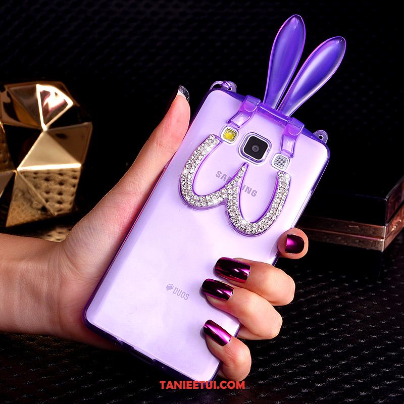 Etui Samsung Galaxy A8 Gwiazda Uszy Królika Rhinestone, Futerał Samsung Galaxy A8 Telefon Komórkowy Niebieski Ochraniacz