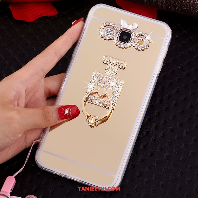 Etui Samsung Galaxy A8 Motyl Złoto Ochraniacz, Obudowa Samsung Galaxy A8 Wiszące Ozdoby Proszek Ring