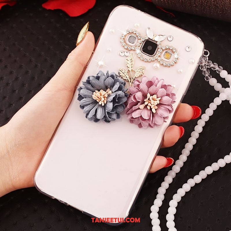 Etui Samsung Galaxy A8 Piękny Kwiaty Telefon Komórkowy, Obudowa Samsung Galaxy A8 Różowe Kreskówka Łańcuch Kuleczek