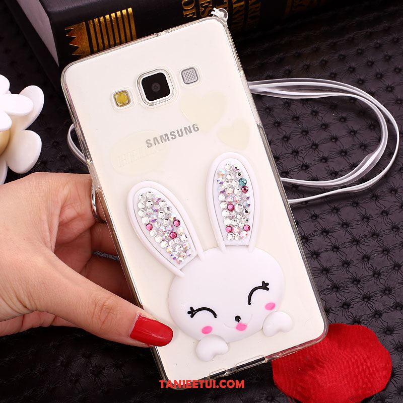 Etui Samsung Galaxy A8 Rhinestone Kreskówka Ochraniacz, Futerał Samsung Galaxy A8 Telefon Komórkowy Silikonowe Futro Królika