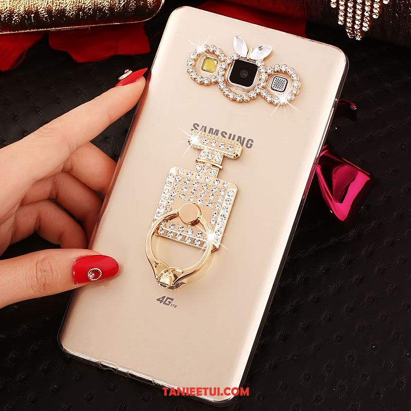 Etui Samsung Galaxy A8 Silikonowe Gwiazda Złoto, Obudowa Samsung Galaxy A8 Ring Ochraniacz Rhinestone