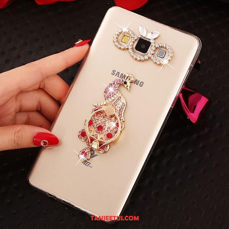 Etui Samsung Galaxy A8 Silikonowe Gwiazda Złoto, Obudowa Samsung Galaxy A8 Ring Ochraniacz Rhinestone