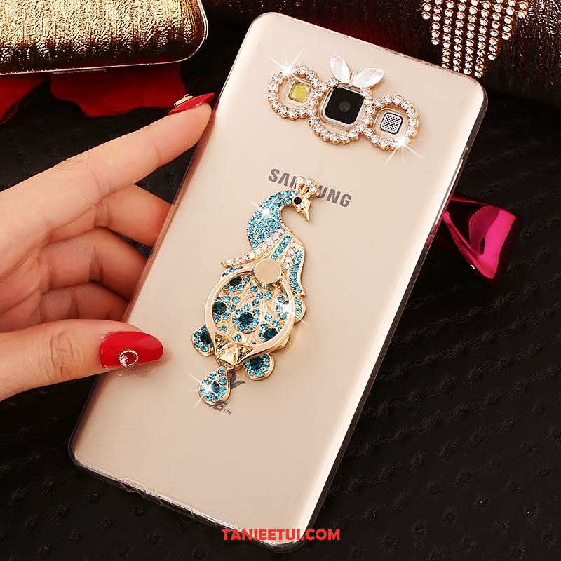 Etui Samsung Galaxy A8 Silikonowe Gwiazda Złoto, Obudowa Samsung Galaxy A8 Ring Ochraniacz Rhinestone