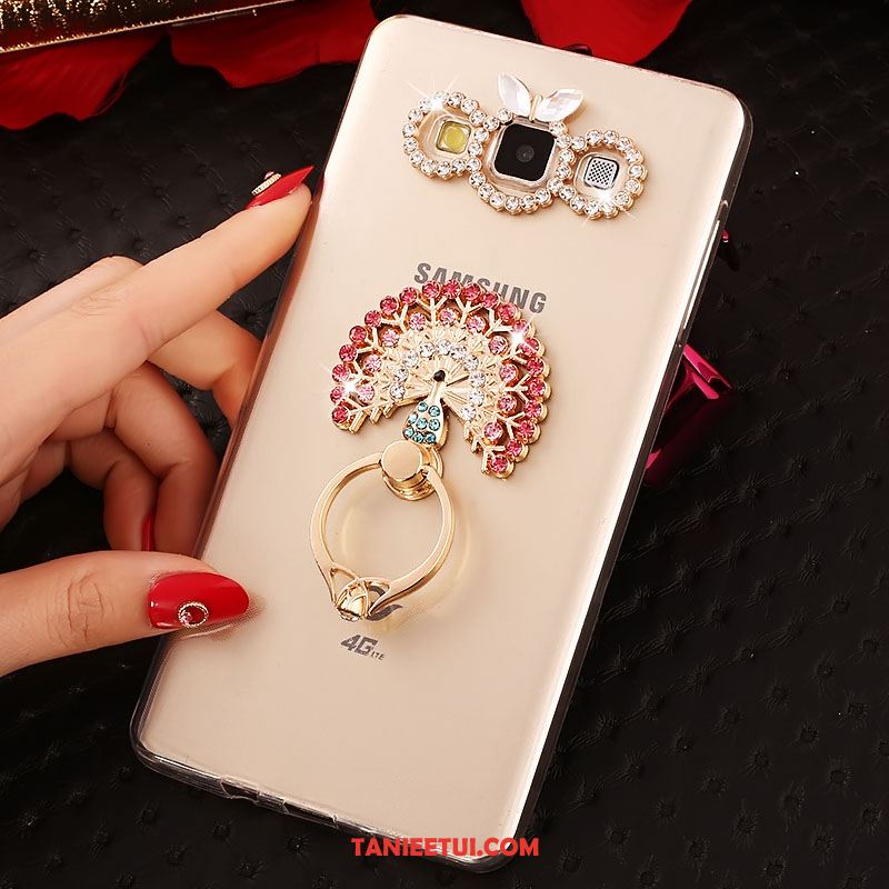 Etui Samsung Galaxy A8 Silikonowe Gwiazda Złoto, Obudowa Samsung Galaxy A8 Ring Ochraniacz Rhinestone