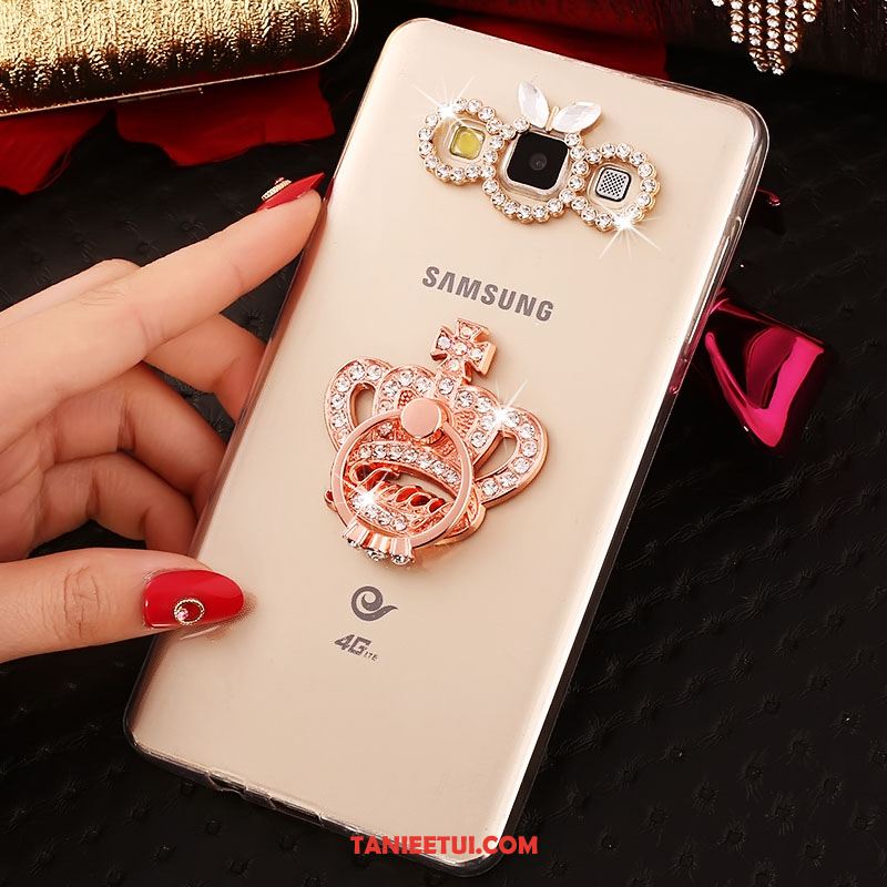 Etui Samsung Galaxy A8 Silikonowe Gwiazda Złoto, Obudowa Samsung Galaxy A8 Ring Ochraniacz Rhinestone