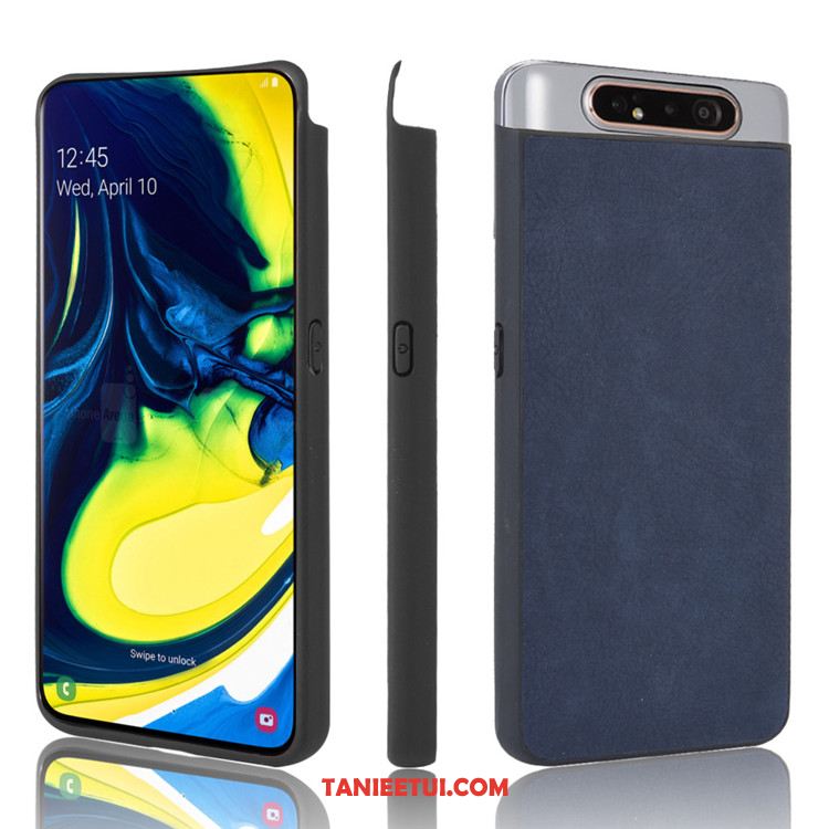 Etui Samsung Galaxy A80 Skóra Gwiazda Telefon Komórkowy, Obudowa Samsung Galaxy A80 Ochraniacz Niebieski Trudno