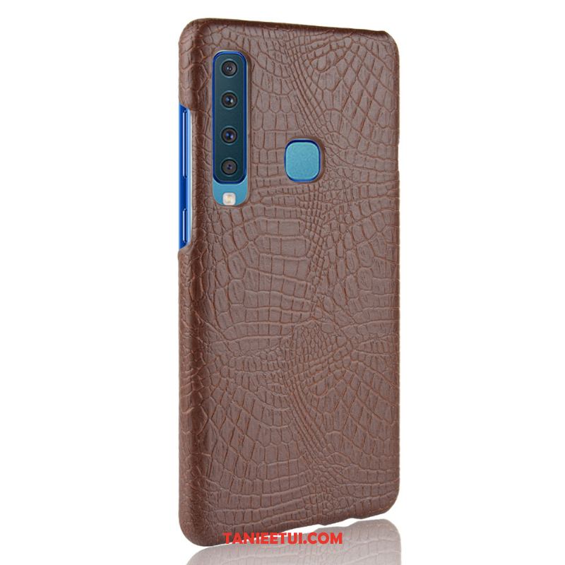 Etui Samsung Galaxy A9 2018 Wzór Krokodyla Gwiazda Vintage, Obudowa Samsung Galaxy A9 2018 Nubuku Torby Telefon Komórkowy Orange