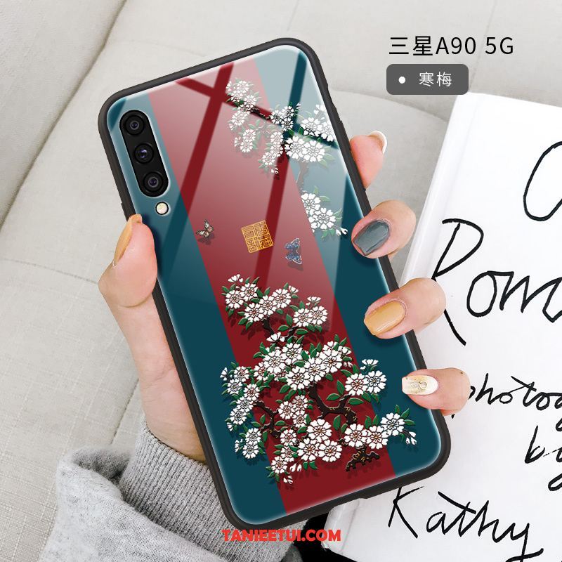 Etui Samsung Galaxy A90 5g Świeży Czerwony Netto Silikonowe, Futerał Samsung Galaxy A90 5g Ochraniacz Szkło Lustro