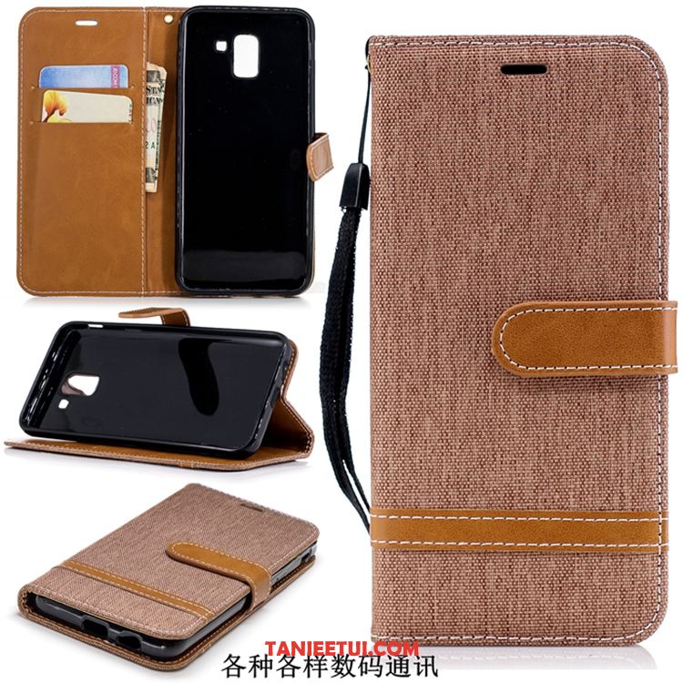 Etui Samsung Galaxy J6 Niebieski Denim Skórzany Futerał, Pokrowce Samsung Galaxy J6 Telefon Komórkowy Gwiazda