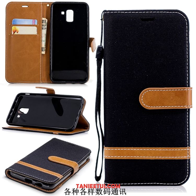 Etui Samsung Galaxy J6 Niebieski Denim Skórzany Futerał, Pokrowce Samsung Galaxy J6 Telefon Komórkowy Gwiazda