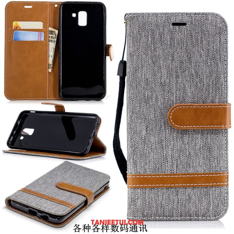 Etui Samsung Galaxy J6 Niebieski Denim Skórzany Futerał, Pokrowce Samsung Galaxy J6 Telefon Komórkowy Gwiazda