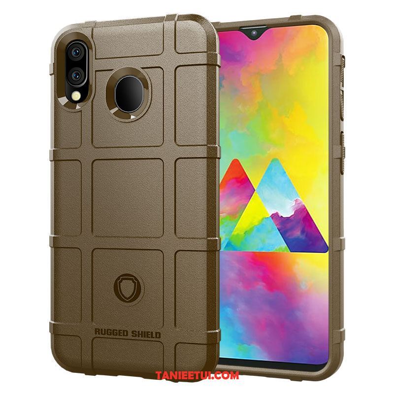 Etui Samsung Galaxy M20 Wzór Nubuku Antypoślizgowe, Obudowa Samsung Galaxy M20 Chłodzenie Modna Marka Gruba