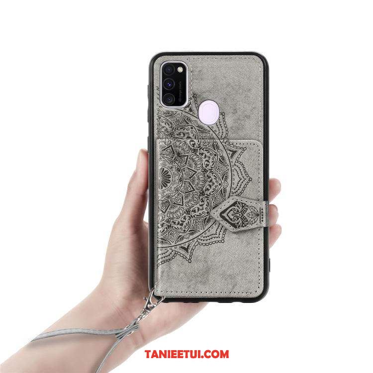 Etui Samsung Galaxy M30s Czerwony Wiszące Ozdoby Anti-fall, Obudowa Samsung Galaxy M30s Karta Wzór Ochraniacz