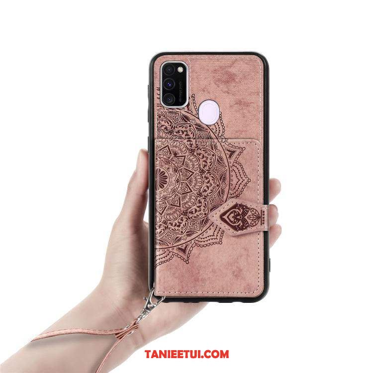 Etui Samsung Galaxy M30s Czerwony Wiszące Ozdoby Anti-fall, Obudowa Samsung Galaxy M30s Karta Wzór Ochraniacz