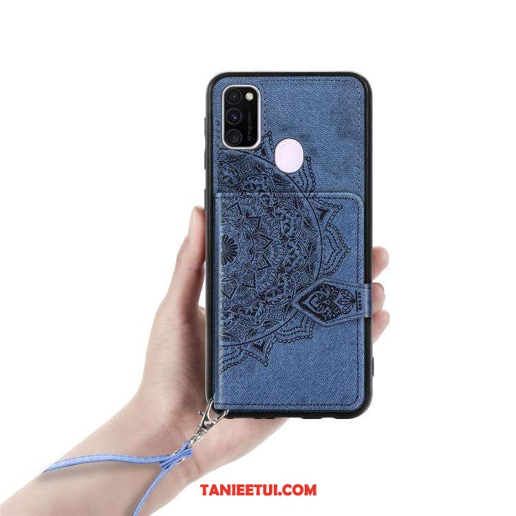 Etui Samsung Galaxy M30s Czerwony Wiszące Ozdoby Anti-fall, Obudowa Samsung Galaxy M30s Karta Wzór Ochraniacz