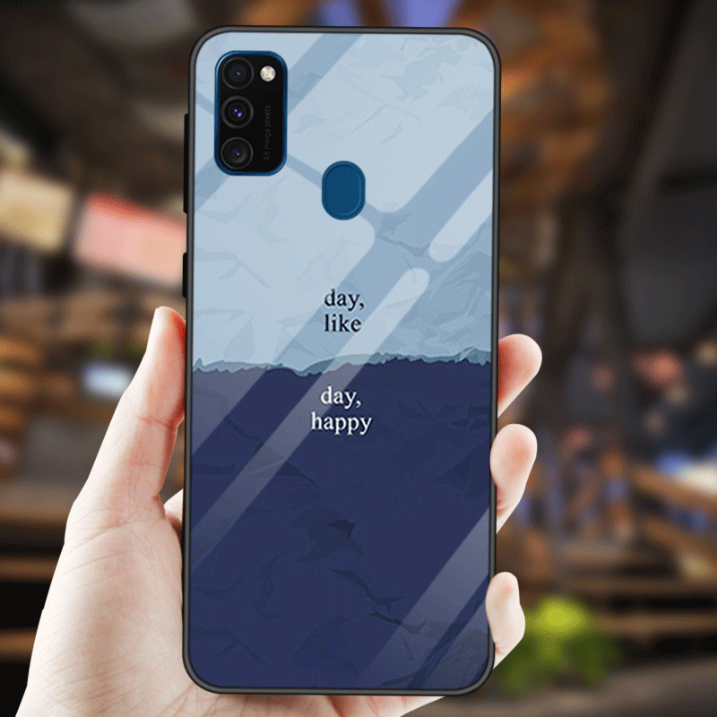 Etui Samsung Galaxy M30s Gwiazda Lustro Kolor Gradientu, Futerał Samsung Galaxy M30s Niebieski Czerwony Netto Dostosowane