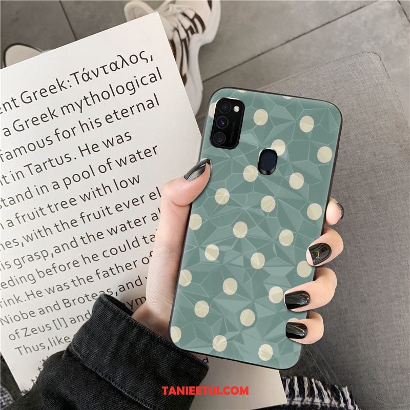 Etui Samsung Galaxy M30s Kształt Diamentu Zielony Wzór, Obudowa Samsung Galaxy M30s Telefon Komórkowy Wiszące Ozdoby Gwiazda