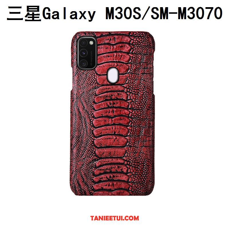 Etui Samsung Galaxy M30s Niebieski Moda Ptak, Pokrowce Samsung Galaxy M30s Luksusowy Telefon Komórkowy Prawdziwa Skóra