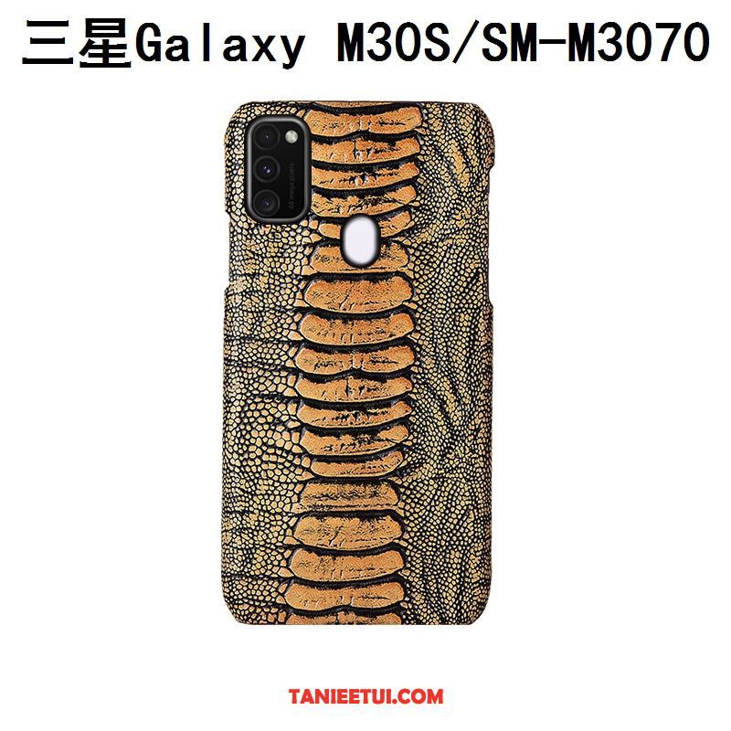 Etui Samsung Galaxy M30s Niebieski Moda Ptak, Pokrowce Samsung Galaxy M30s Luksusowy Telefon Komórkowy Prawdziwa Skóra