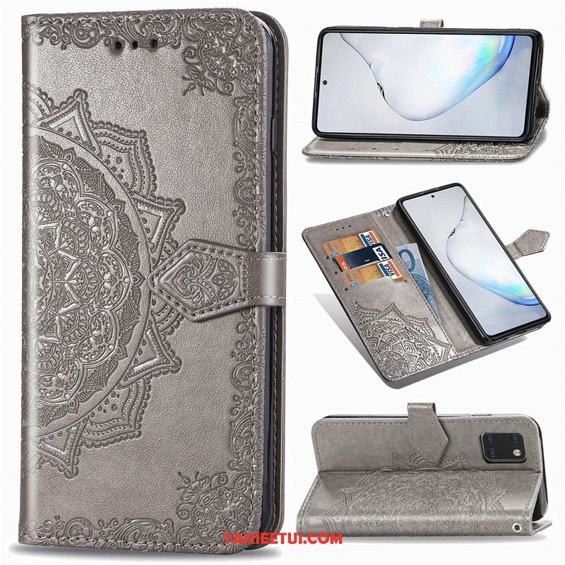 Etui Samsung Galaxy Note 10 Lite Gwiazda Relief Zielony, Obudowa Samsung Galaxy Note 10 Lite Ochraniacz Jednolity Kolor Relief