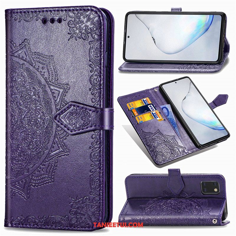 Etui Samsung Galaxy Note 10 Lite Gwiazda Relief Zielony, Obudowa Samsung Galaxy Note 10 Lite Ochraniacz Jednolity Kolor Relief