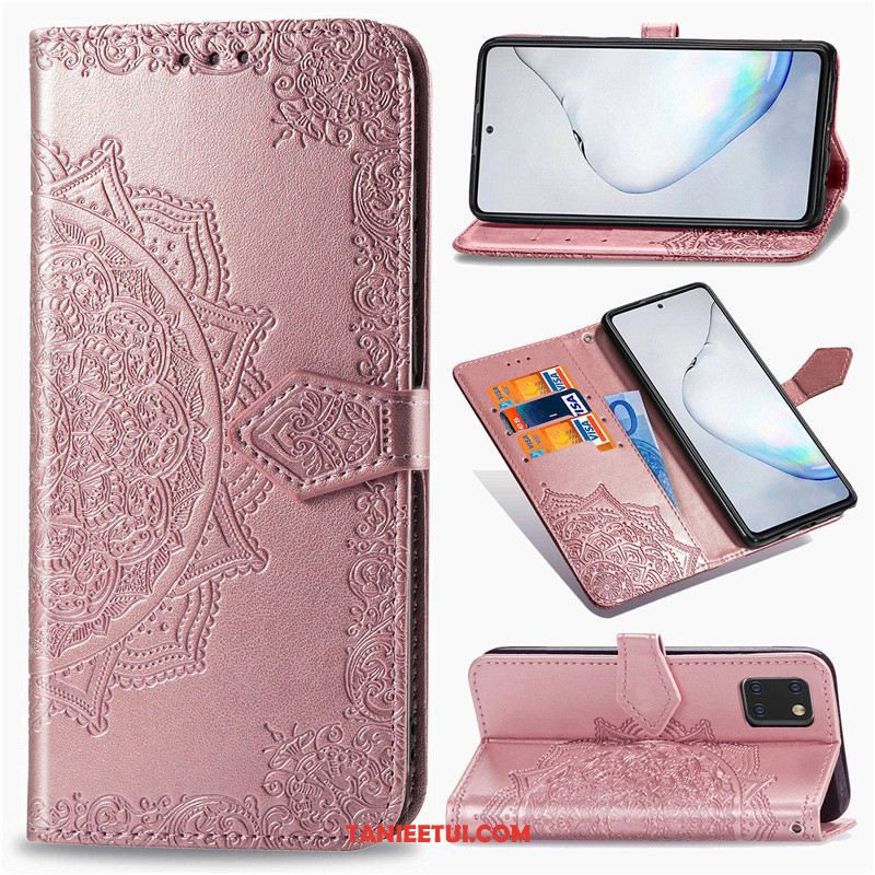 Etui Samsung Galaxy Note 10 Lite Gwiazda Relief Zielony, Obudowa Samsung Galaxy Note 10 Lite Ochraniacz Jednolity Kolor Relief