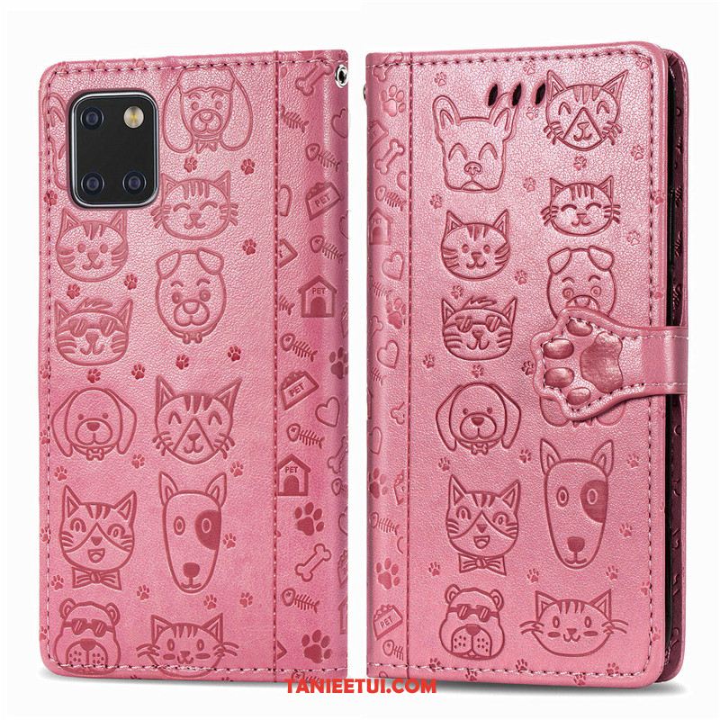 Etui Samsung Galaxy Note 10 Lite Relief Skórzany Futerał Ochraniacz, Pokrowce Samsung Galaxy Note 10 Lite Kotek Relief Gwiazda