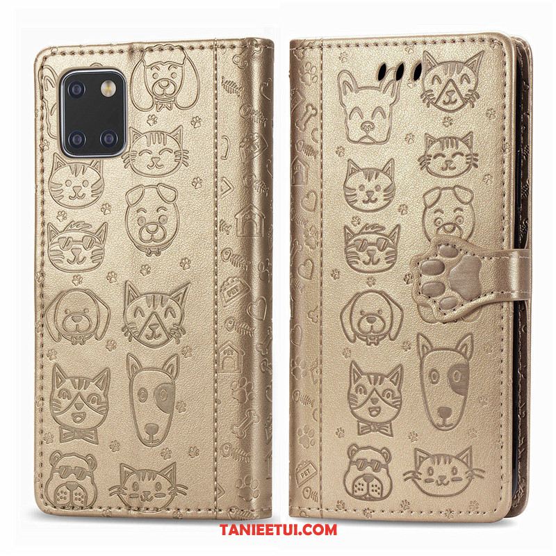 Etui Samsung Galaxy Note 10 Lite Relief Skórzany Futerał Ochraniacz, Pokrowce Samsung Galaxy Note 10 Lite Kotek Relief Gwiazda