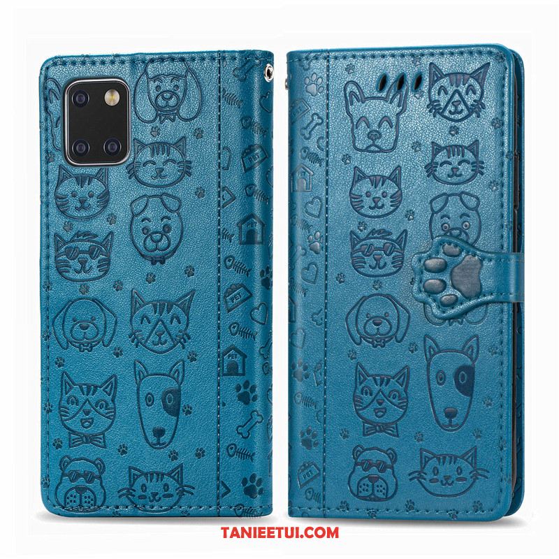 Etui Samsung Galaxy Note 10 Lite Relief Skórzany Futerał Ochraniacz, Pokrowce Samsung Galaxy Note 10 Lite Kotek Relief Gwiazda