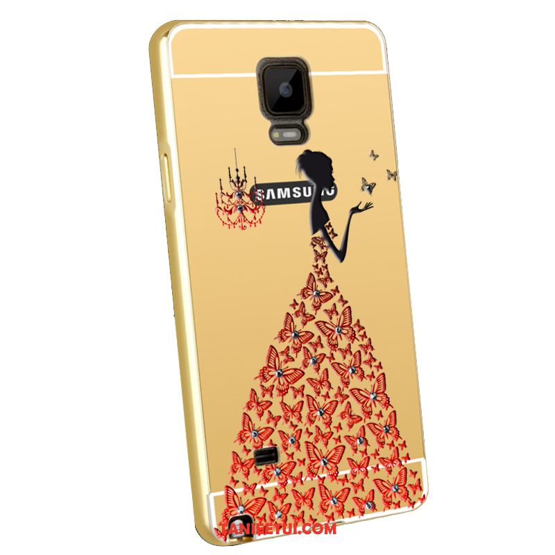 Etui Samsung Galaxy Note 4 Ochraniacz Telefon Komórkowy Metal, Futerał Samsung Galaxy Note 4 Relief Granica Tylna Pokrywa