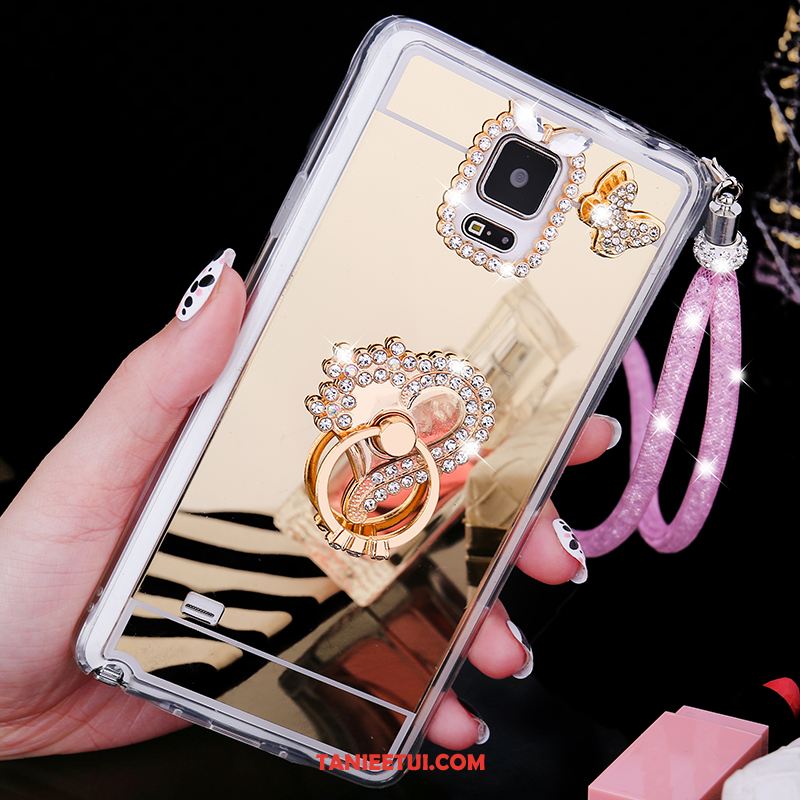 Etui Samsung Galaxy Note 4 Pawie Telefon Komórkowy Gwiazda, Futerał Samsung Galaxy Note 4 Wiszące Ozdoby Miękki Ring Champagner Farbe